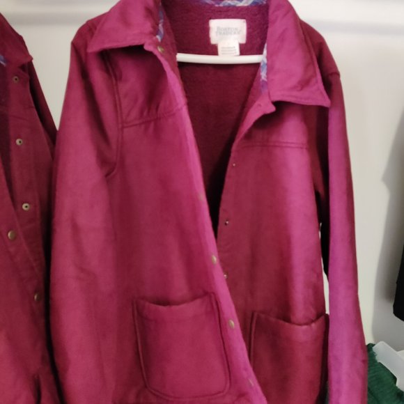 DEFECT Boston Traders Women Long Sleeve Faux Suede Shirt Jacket Size M $60 8D122 - Picture 1 of 4